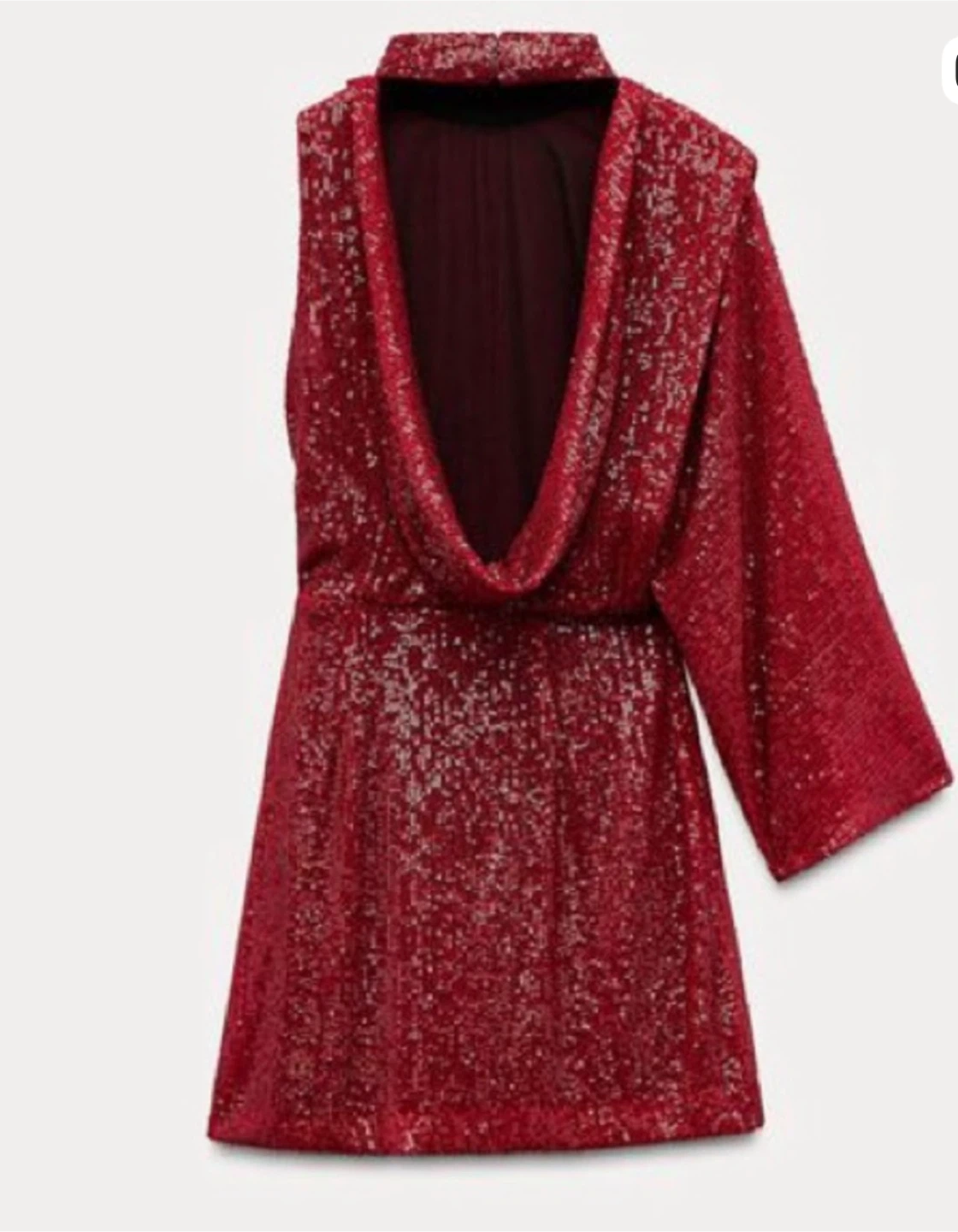 BNWT Zara Red Sequin Asymmetrical Mini Dress - photo 4