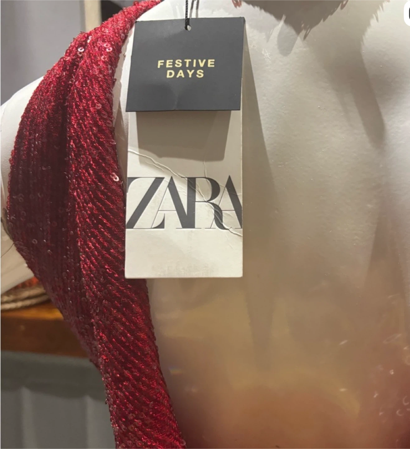 BNWT Zara Red Sequin Asymmetrical Mini Dress - photo 3