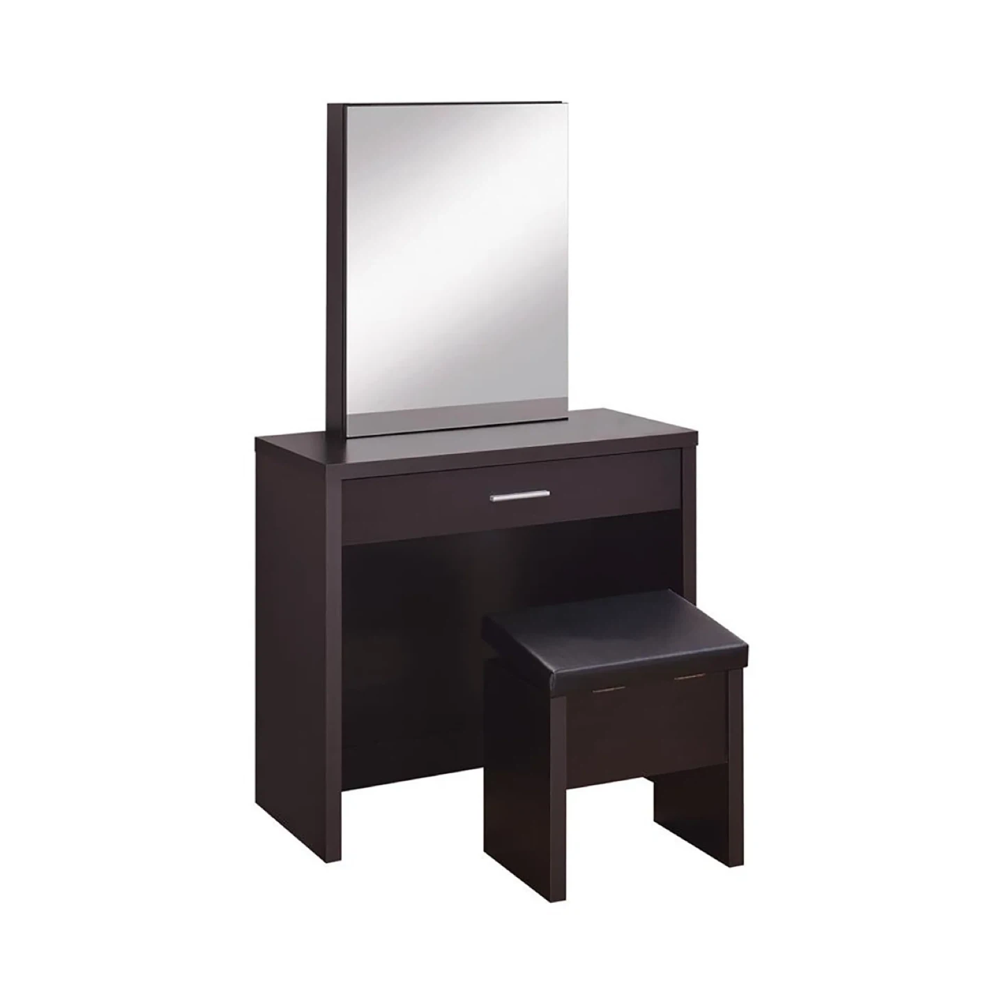 Cappuccino 3 Piece Vanity Set with Sliding Mirror - photo 2