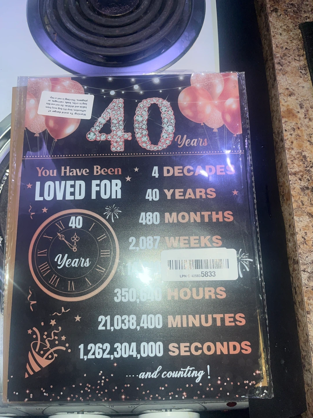 40th Birthday Poster Acrylic Table Sign - photo 2
