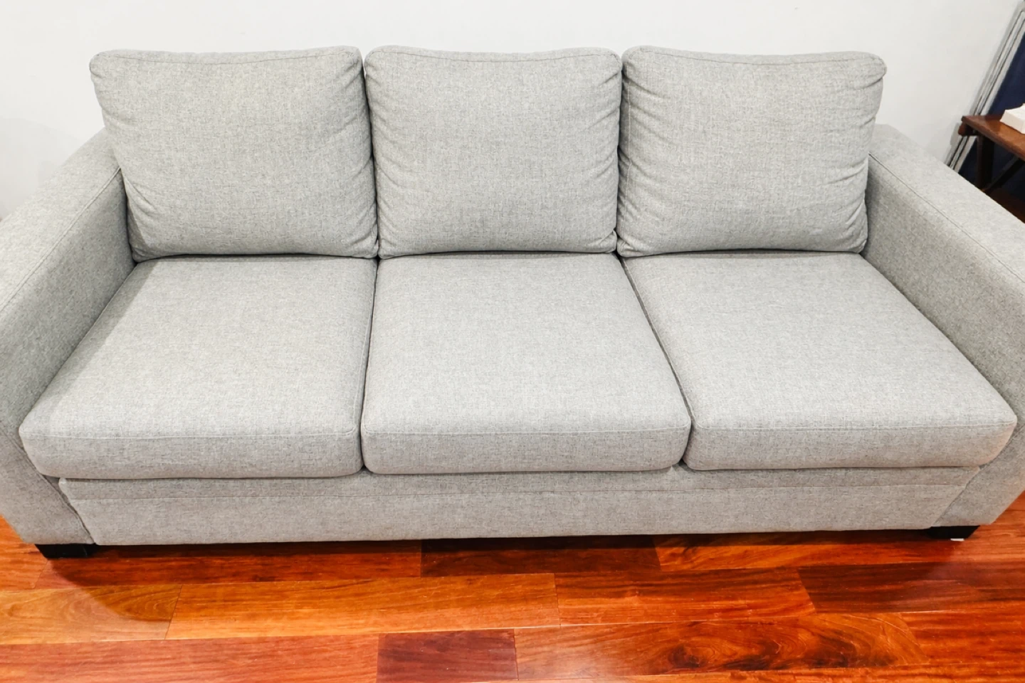 Grey 3-Seater Sofa with a foot rest/table