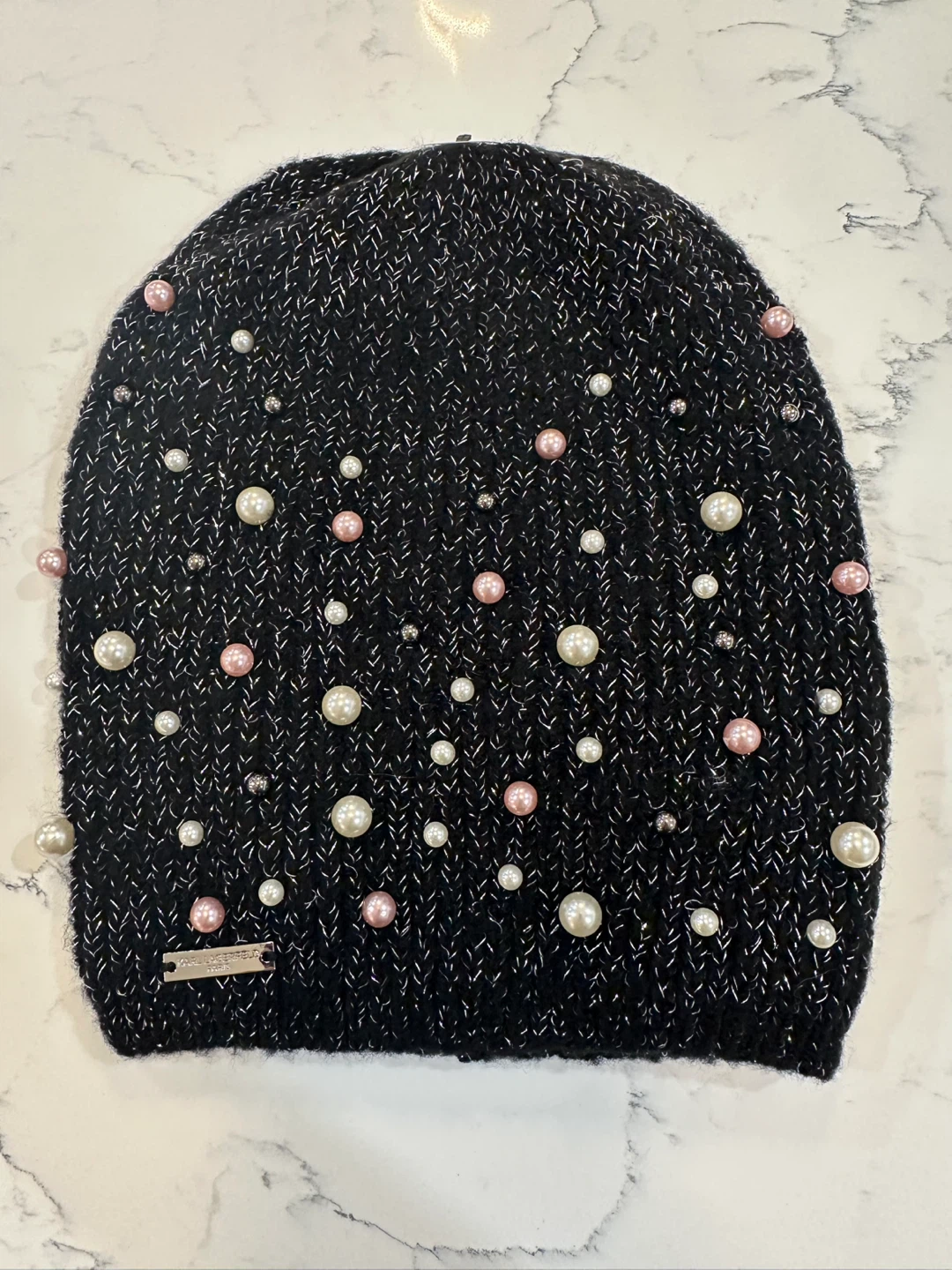 NEW Karl Lagerfeld Beanie with Pearls - photo 3