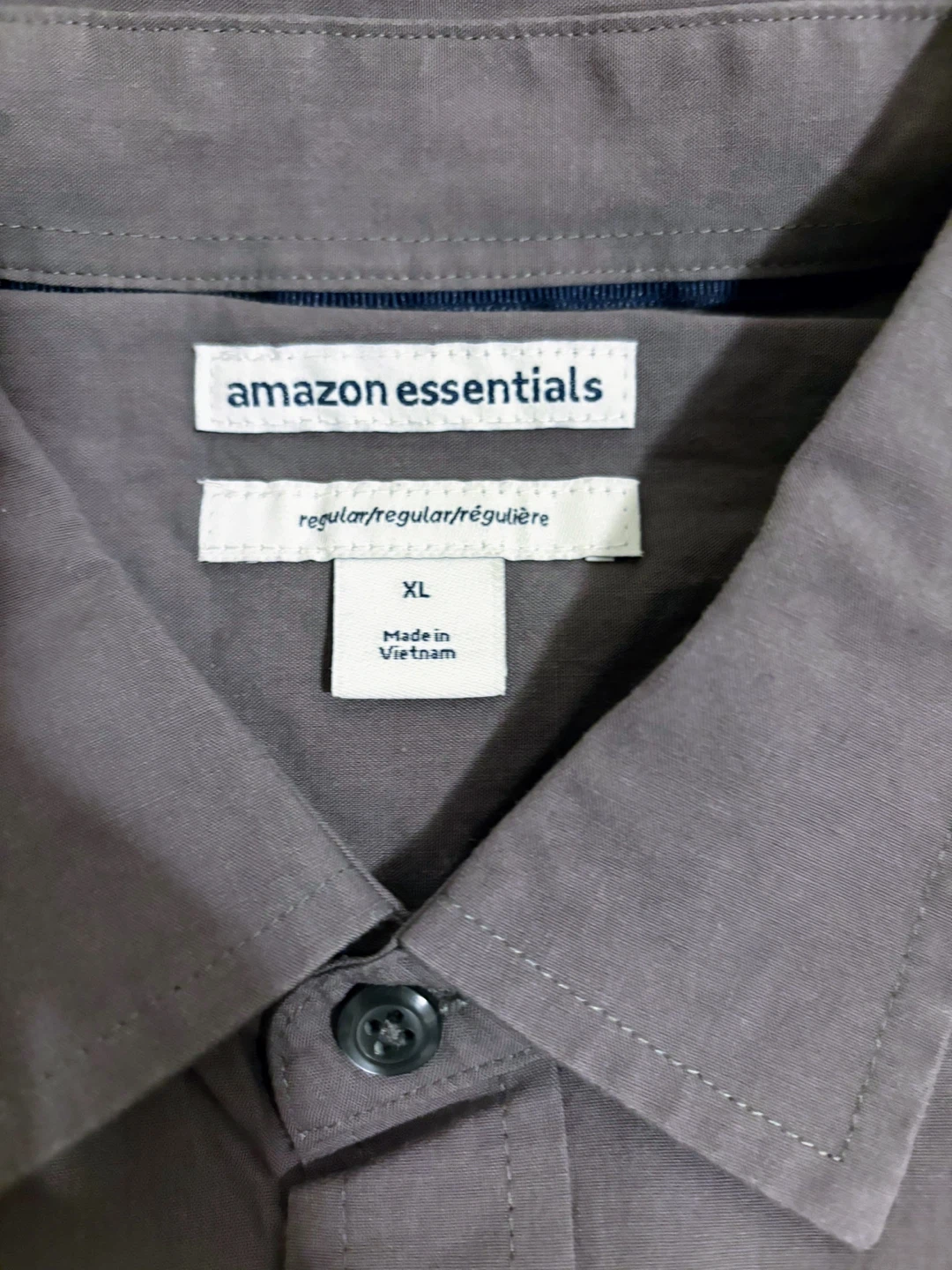 Amazon Essentials Men's Long Sleeve Button Down Shirt XL Grey - photo 3