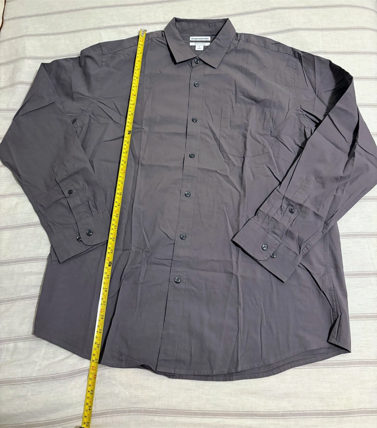 Amazon Essentials Men's Long Sleeve Button Down Shirt XL Grey