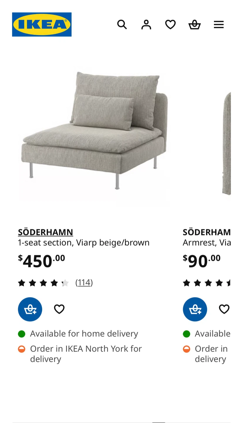 IKEA SÖDERHAMN L shape, grey color - photo 2