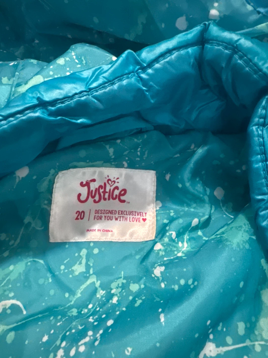 Justice Puffer Jacket - Teal