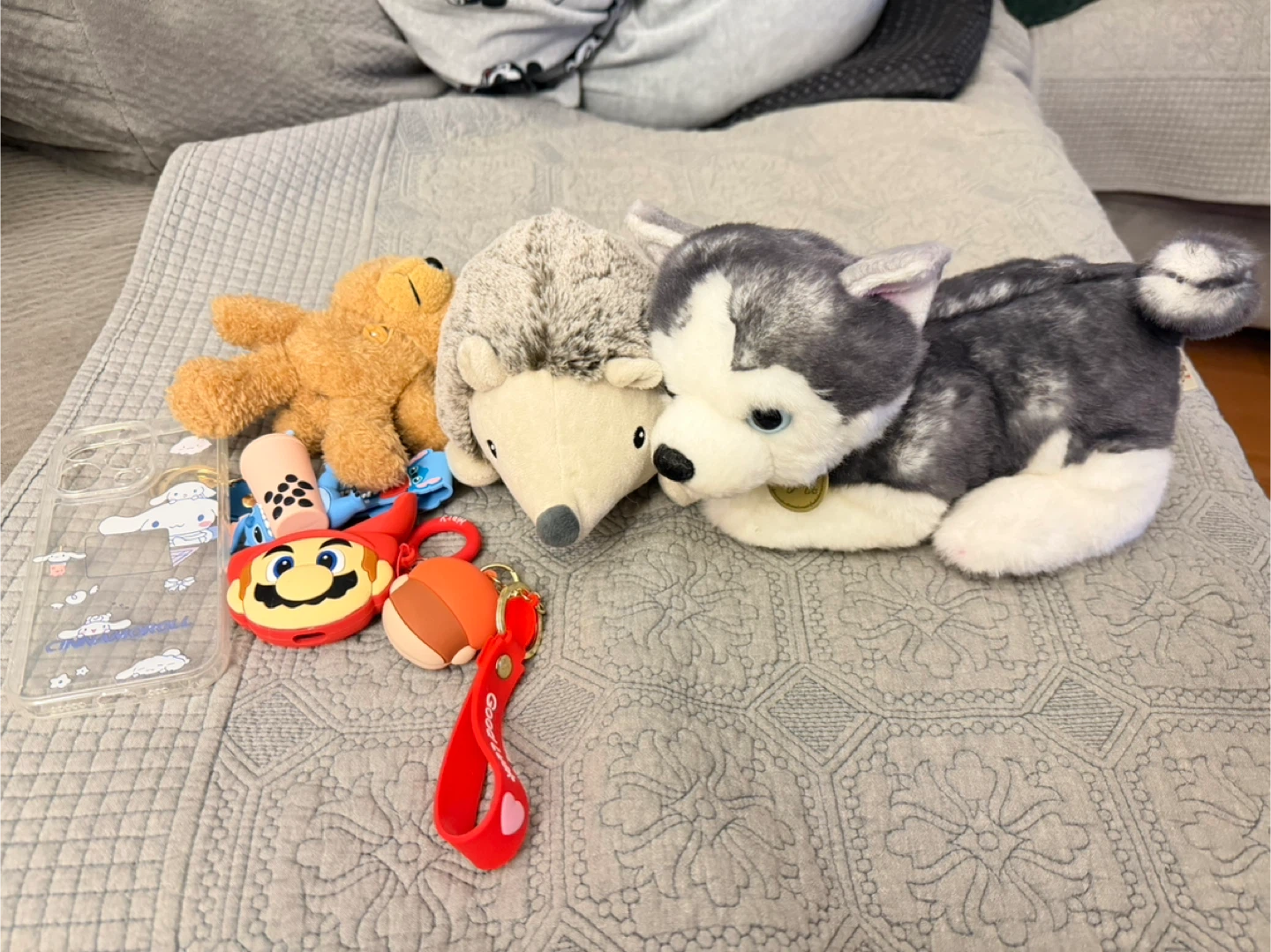 Assorted Plush Toys and Phone Case