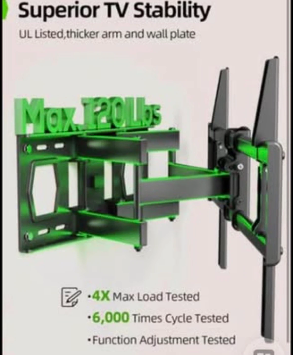 Full Motion TV Wall Mount 37”/86