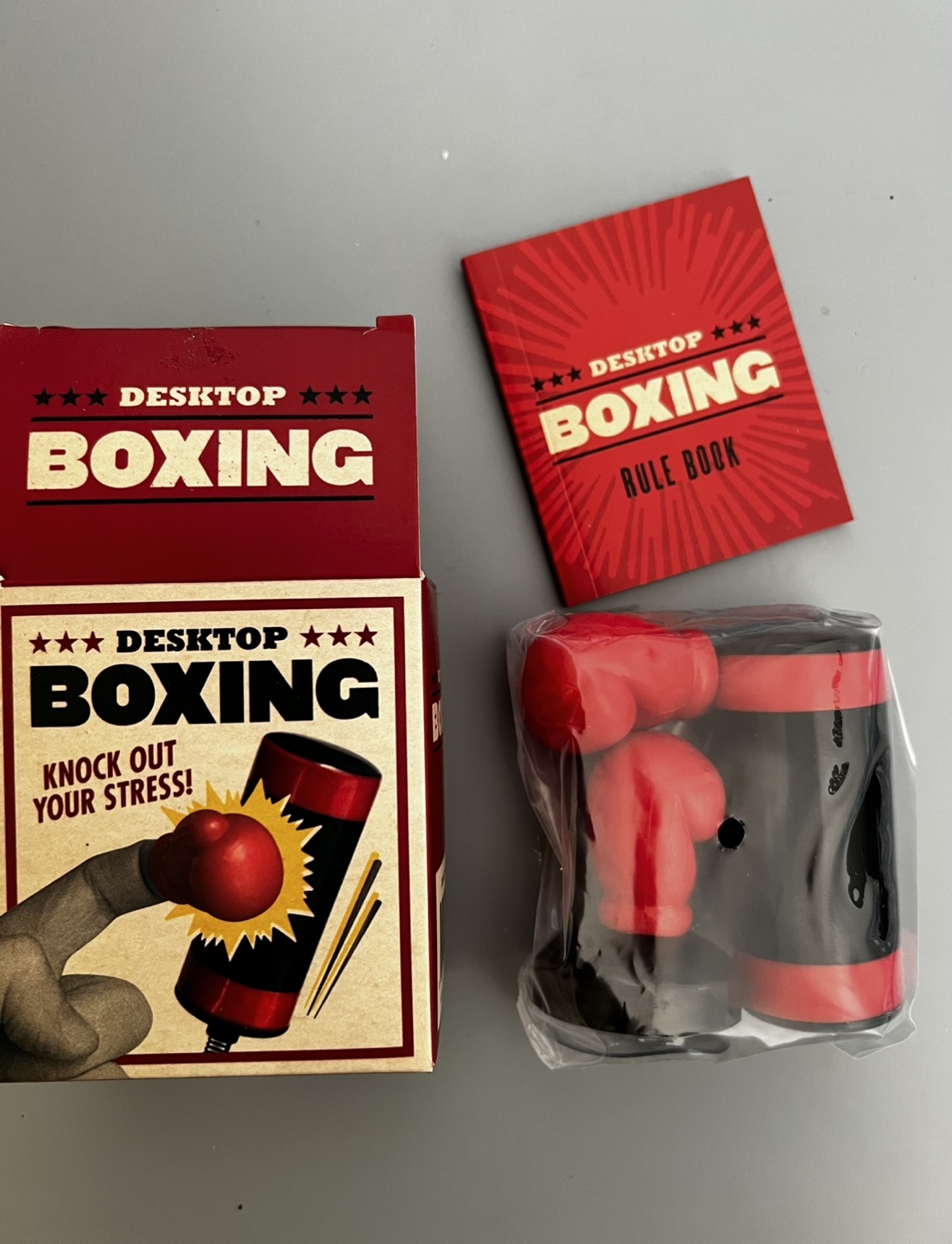 New-Desktop Boxing Stress Reliever with Rule Book