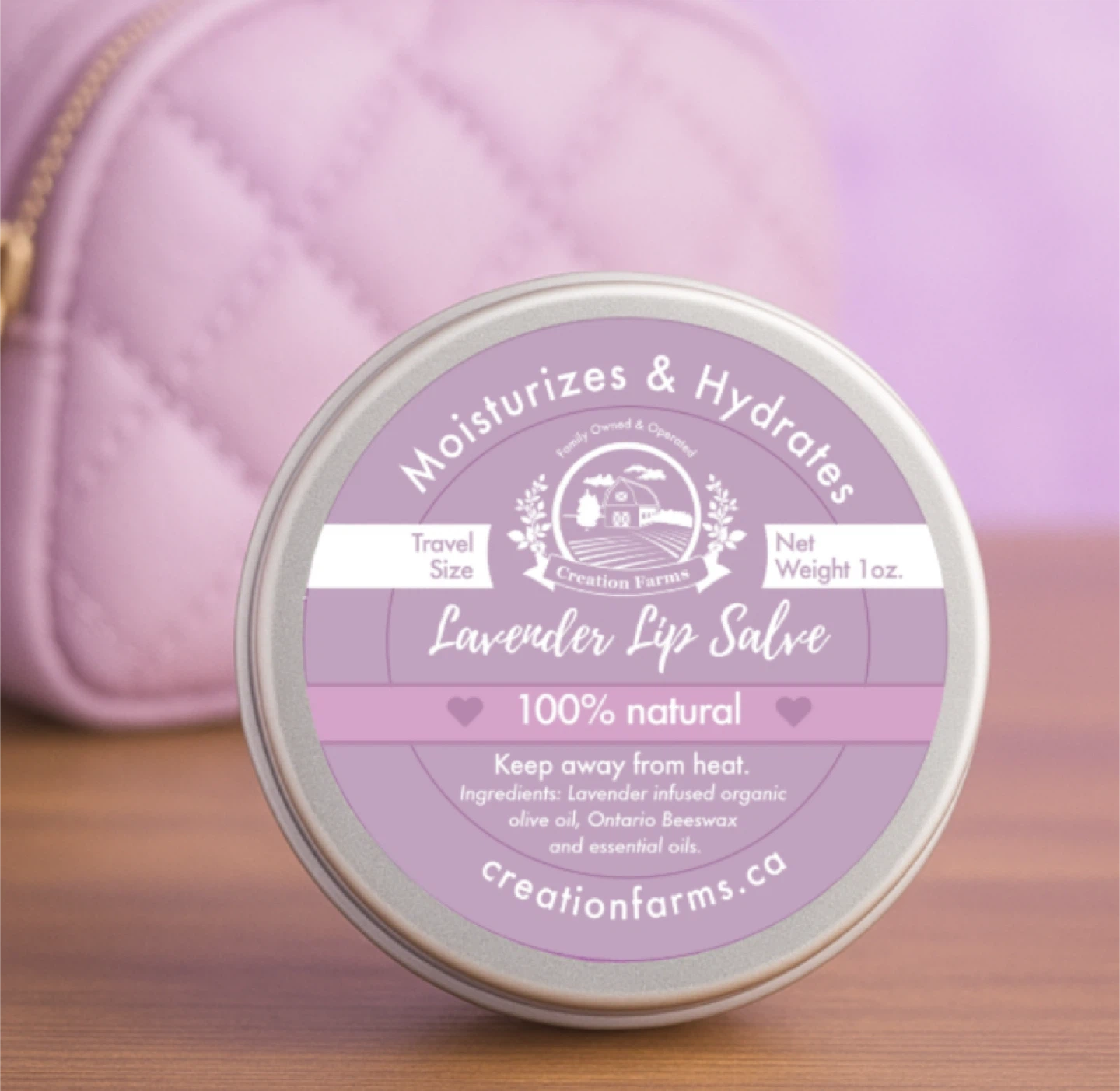 Creation Farms Lavender Lip Salve - Travel Size