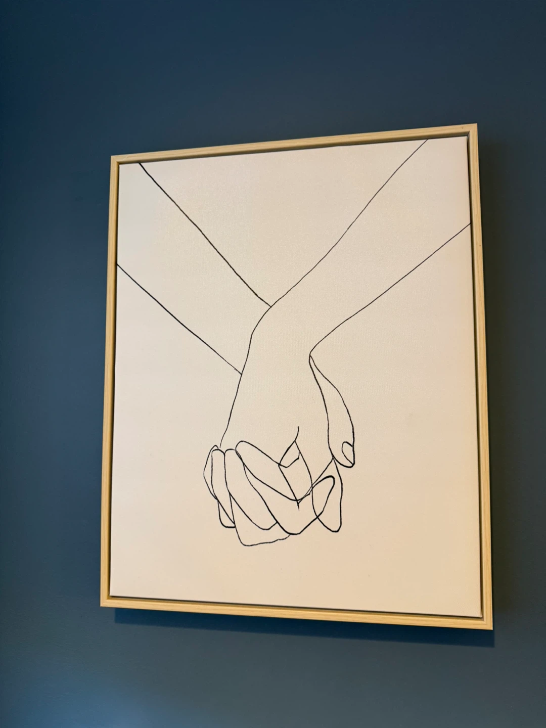 Line Art Canvas Print - Holding Hands