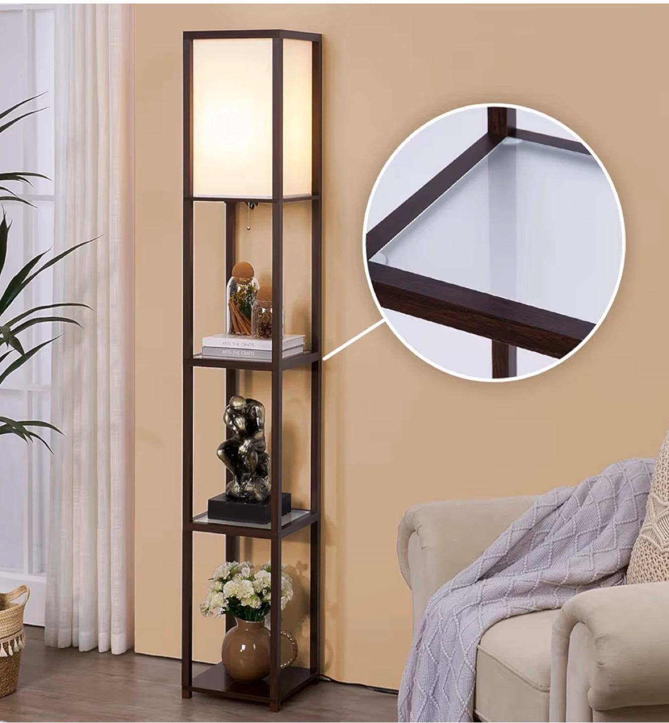 Modern Floor Lamp with Shelves - photo 5