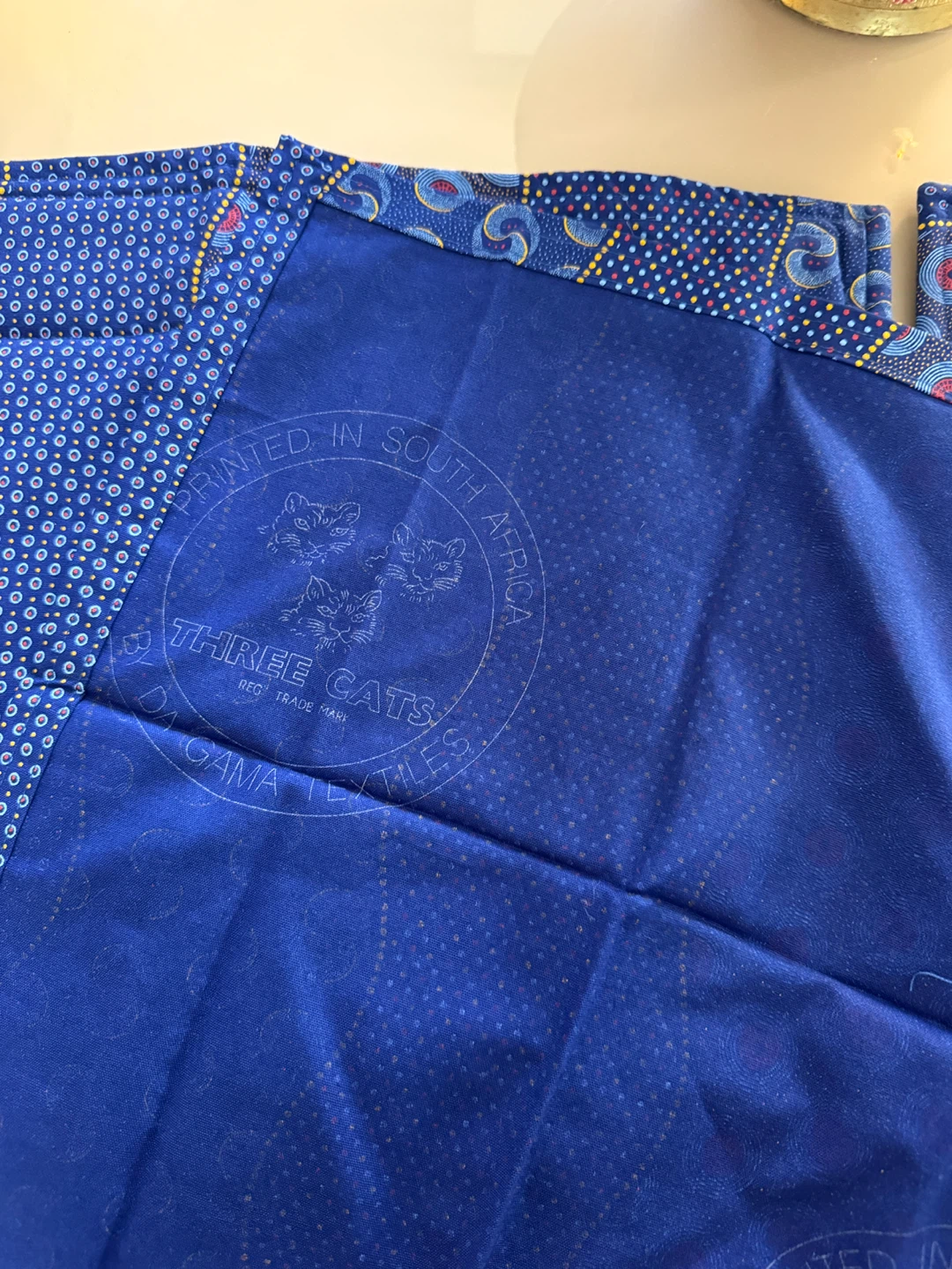 Three Cats Blue Patterned Fabric Place Mats - photo 4