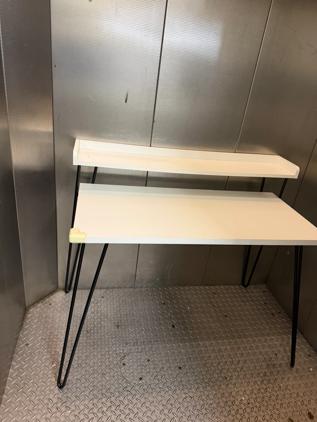 White Standing Desk with Shelf - photo 3