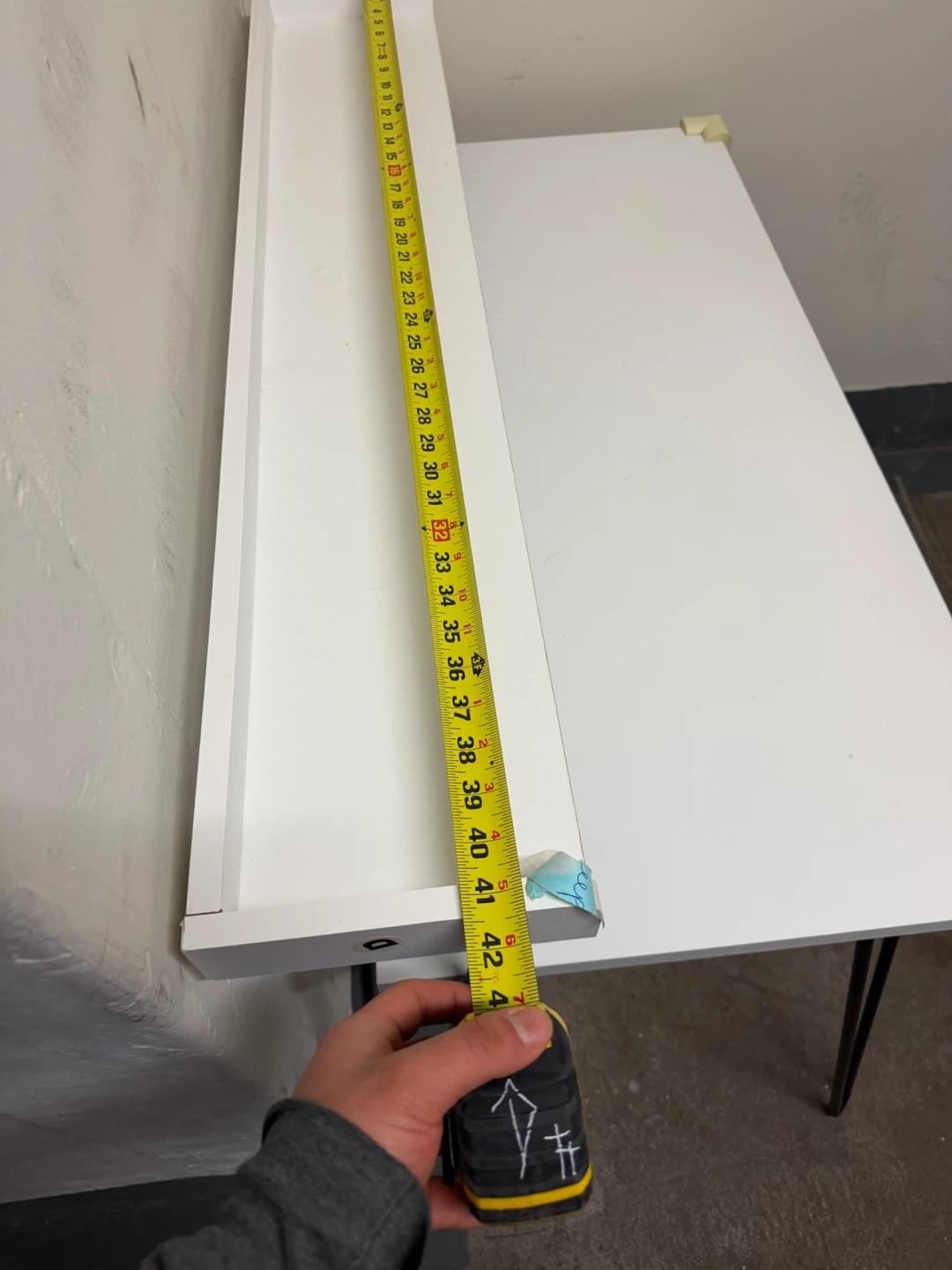 White Standing Desk with Shelf - photo 5