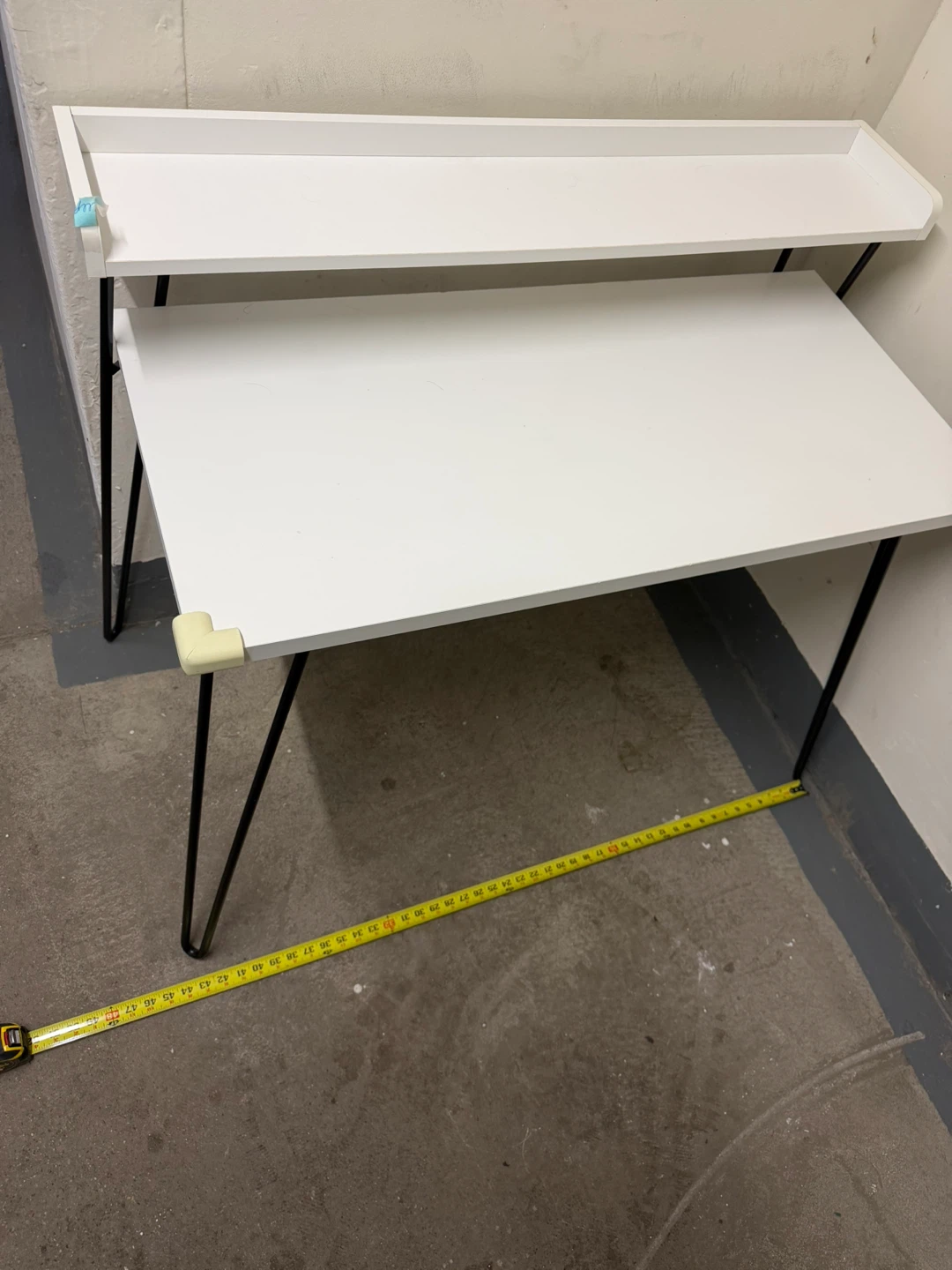 White Standing Desk with Shelf - photo 4