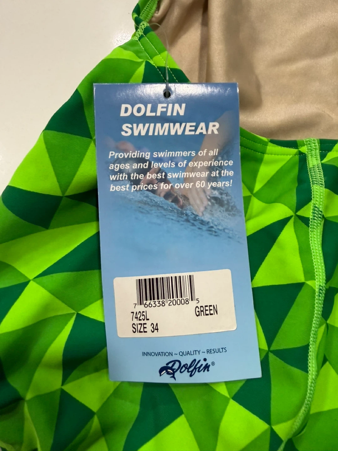 NWT Dolfin Swimwear One-Piece Swimsuit Green Size 34 - photo 3