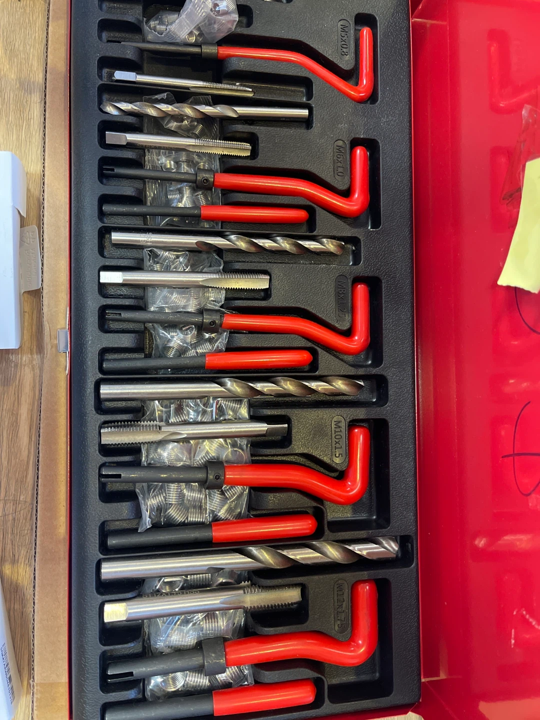 Tap and Die Set with Red Handles