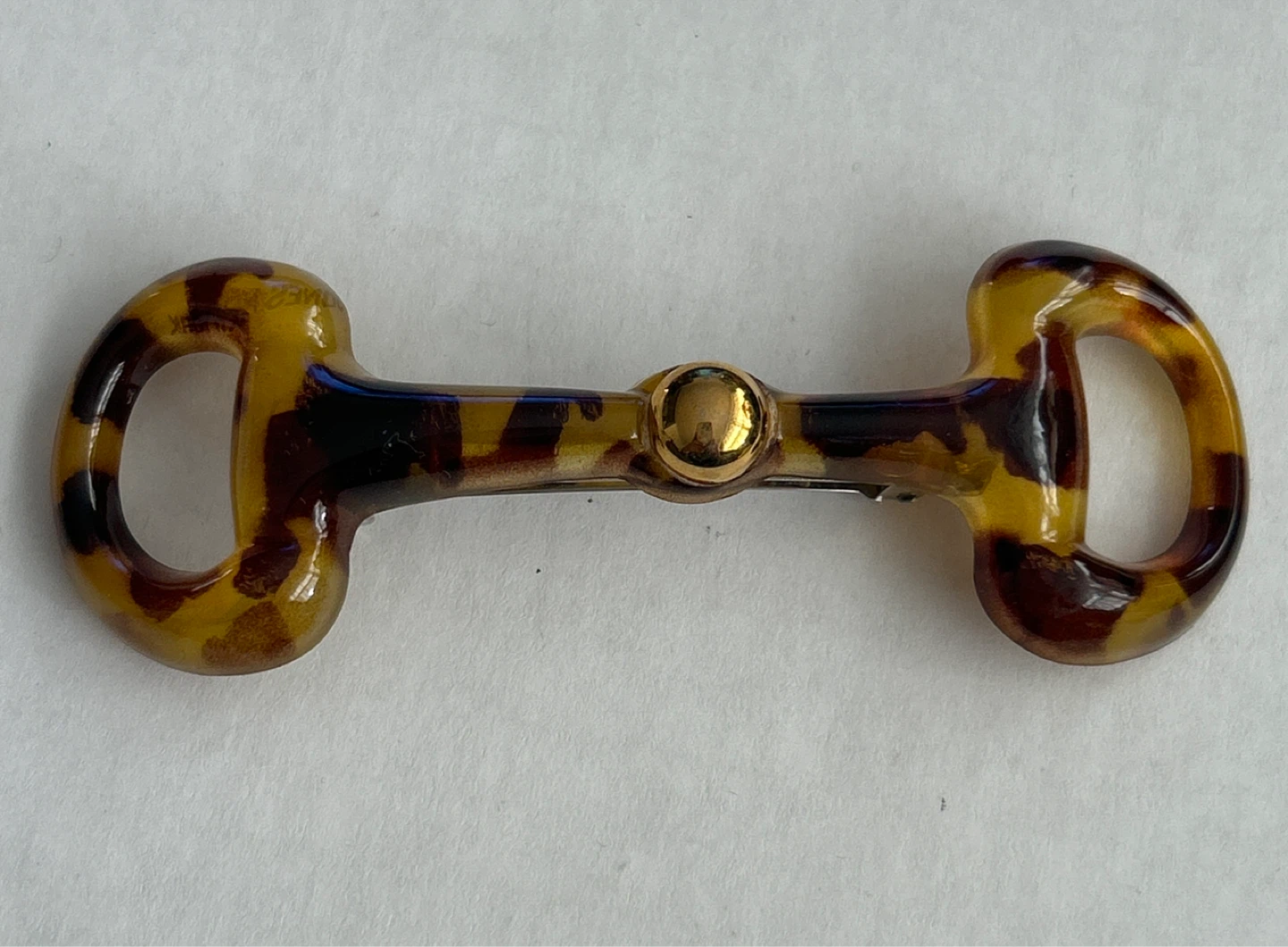 Tortoise Shell Horse Bit Snapple Design Hair Barrette