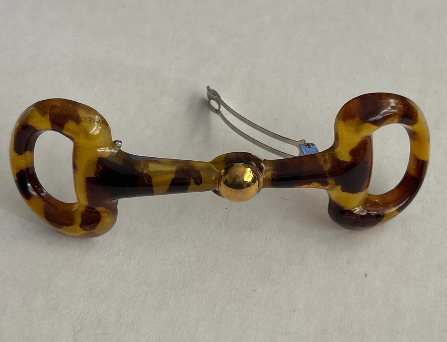 Tortoise Shell Horse Bit Snapple Design Hair Barrette - photo 2
