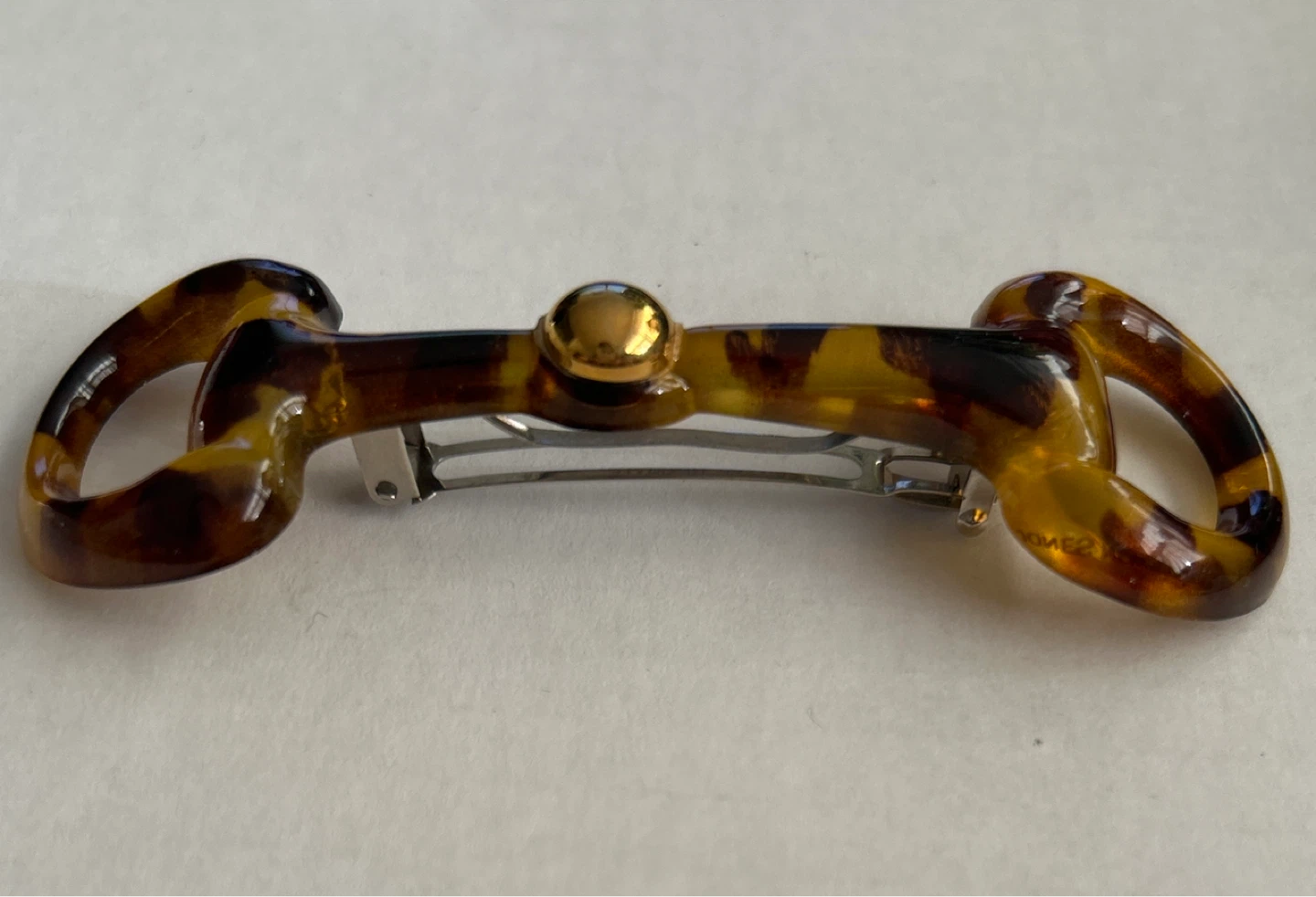 Tortoise Shell Horse Bit Snapple Design Hair Barrette - photo 5