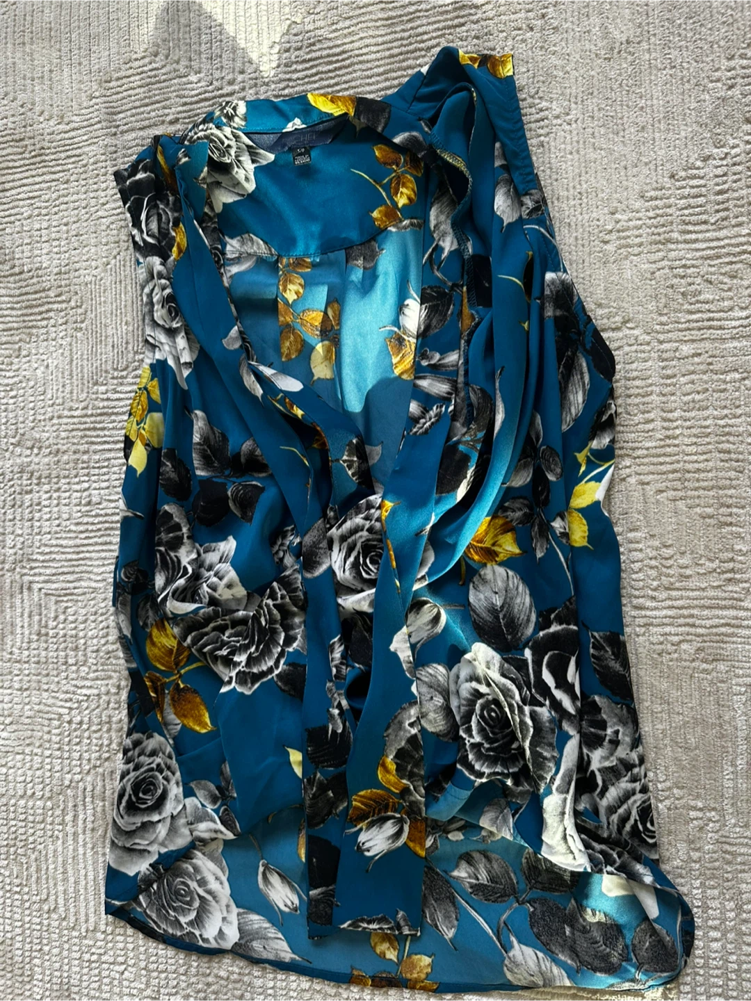 RACHEL ROY Blue Floral Sleeveless Top - Size S/P - photo 2