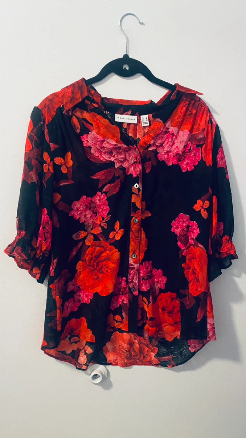 QVC Susan graver new sheer button down blouse - photo 4