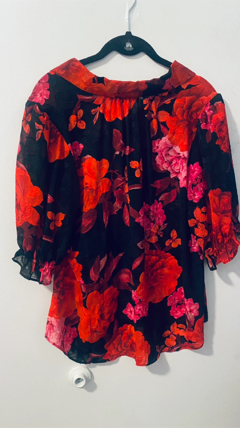 QVC Susan graver new sheer button down blouse - photo 5