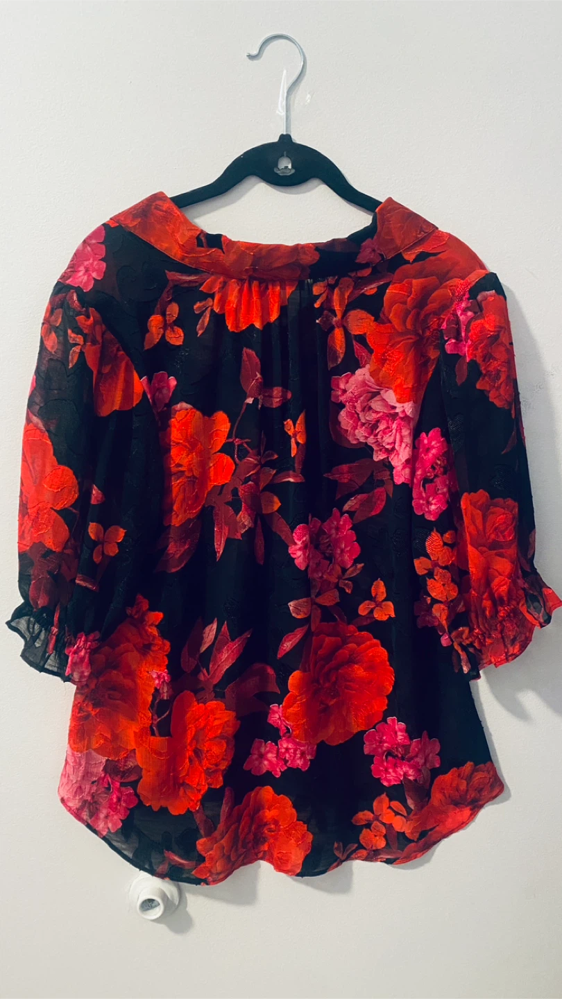 QVC Susan graver new sheer button down blouse - photo 3