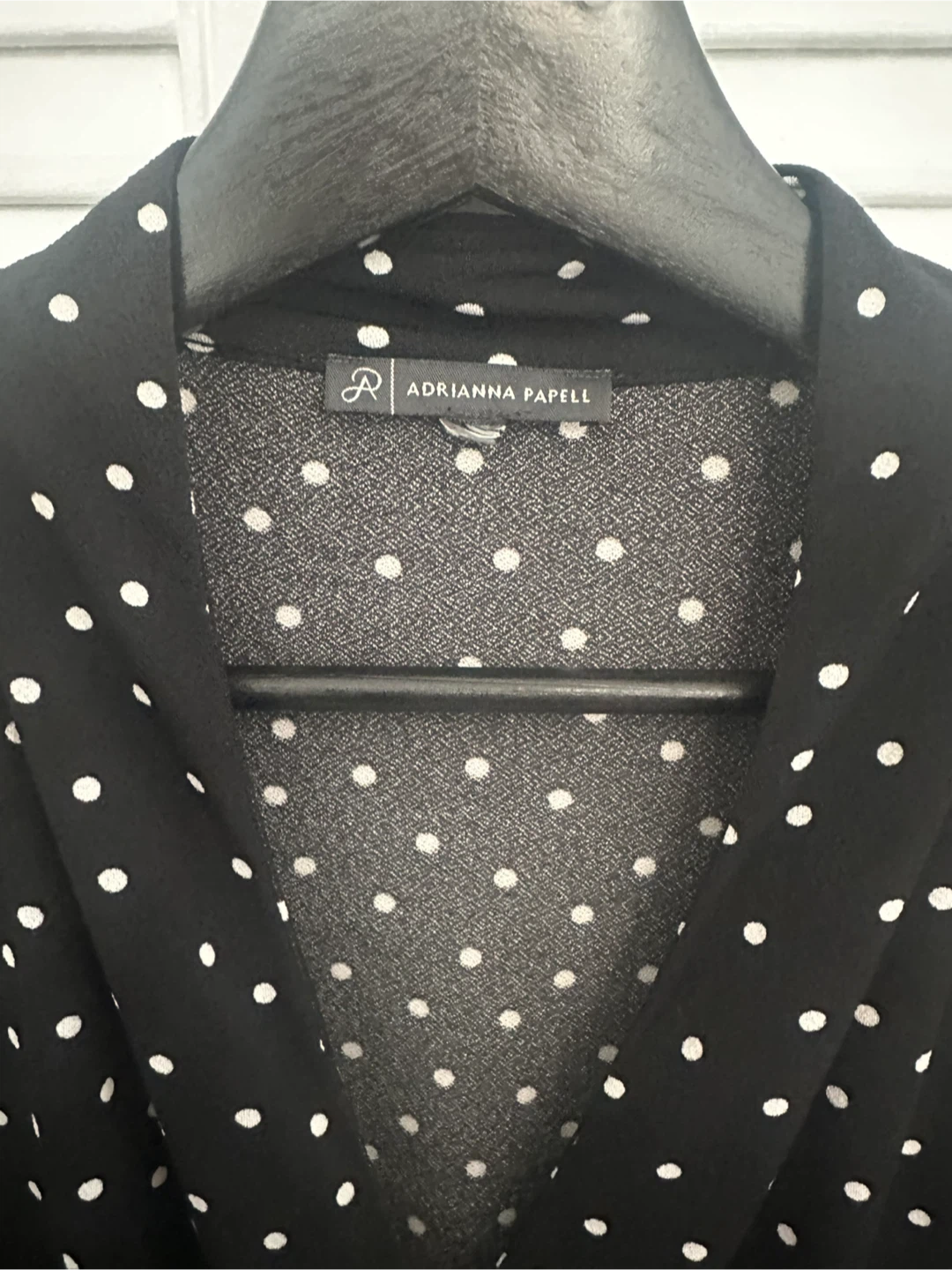 Adrianna Papell Black & White Polka Dot Sleeveless Wrap Top - photo 3