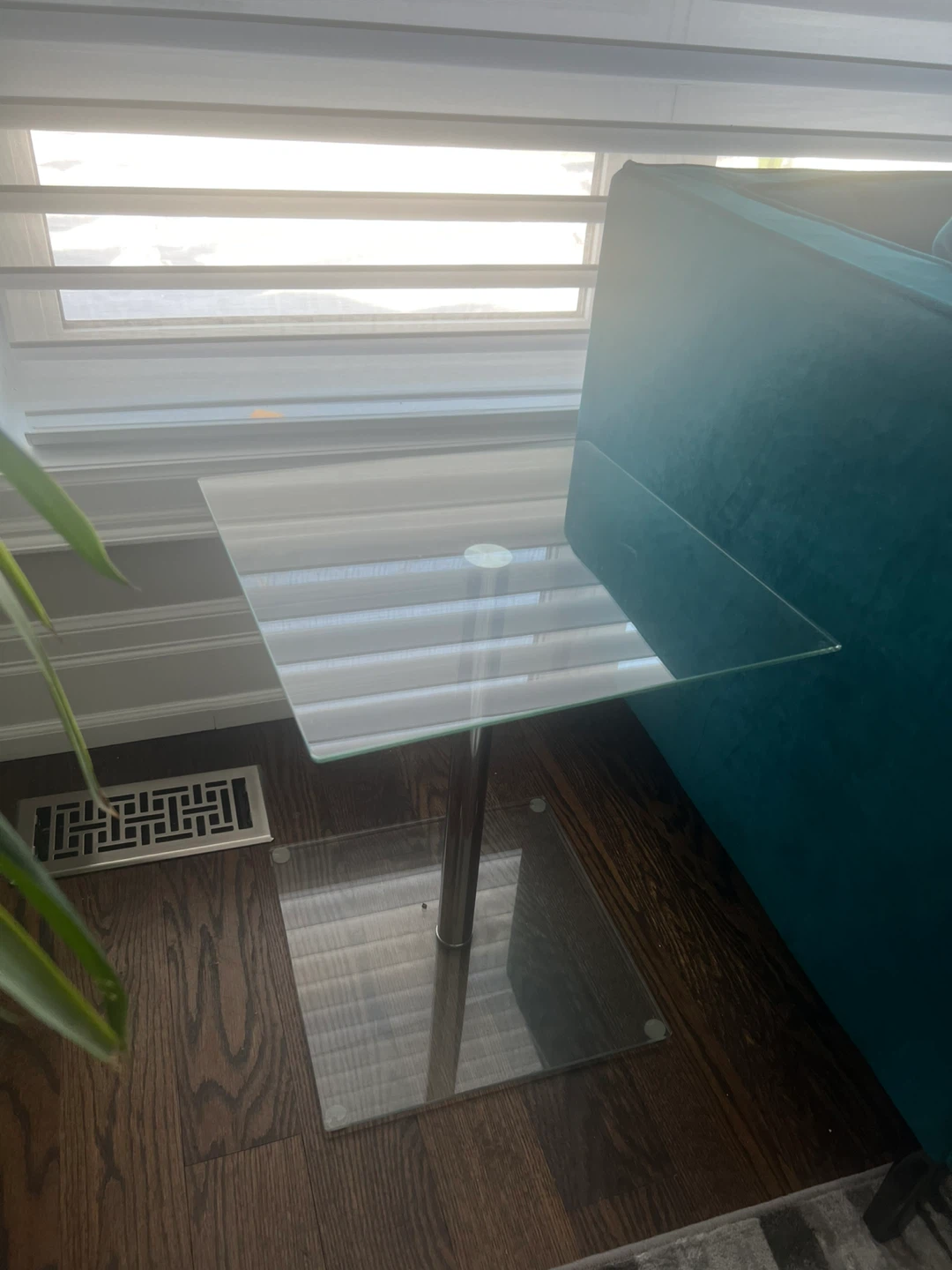 Glass and Chrome Side Table