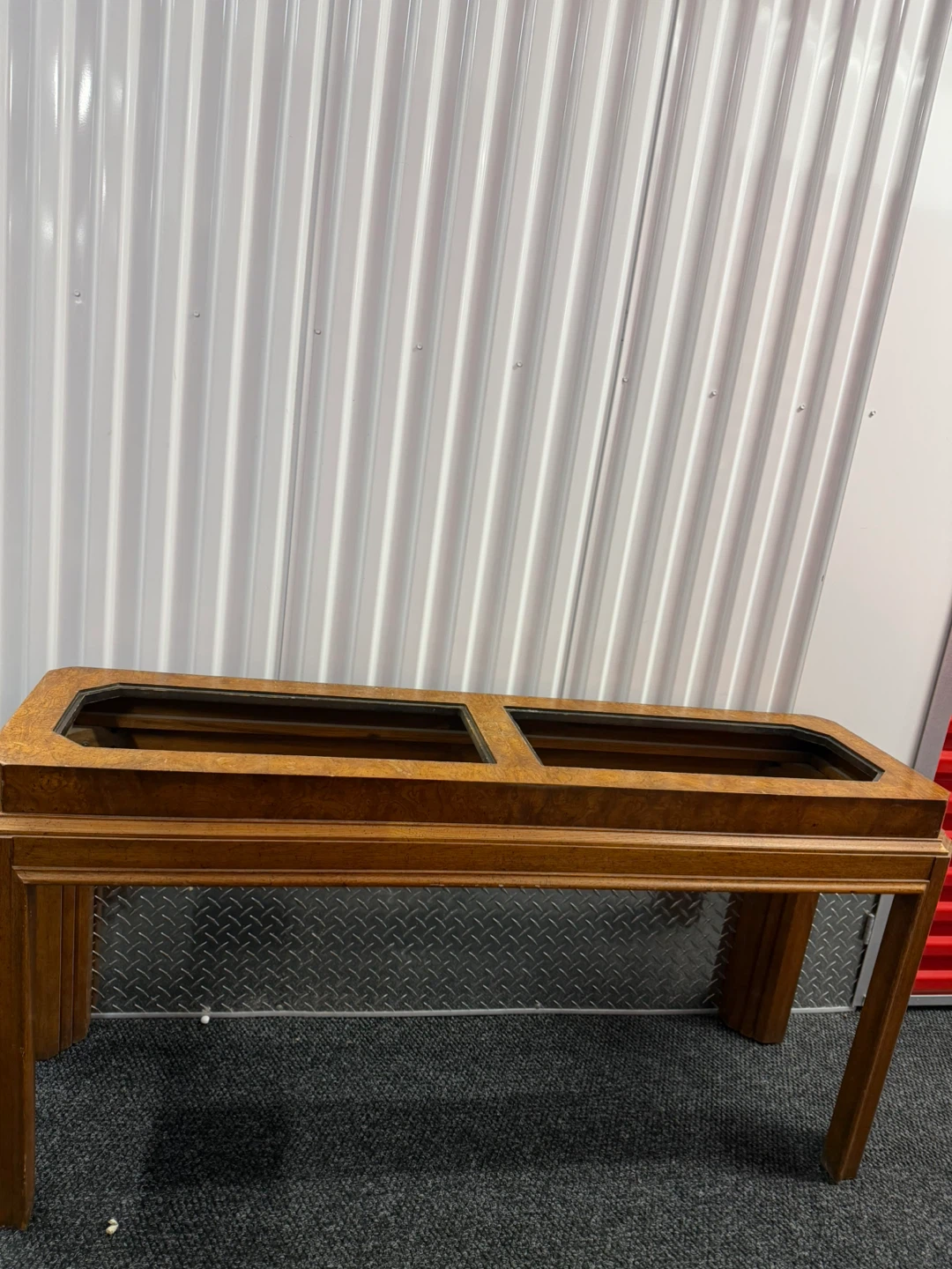 Vintage Wooden Coffee Table with Glass Top - photo 2