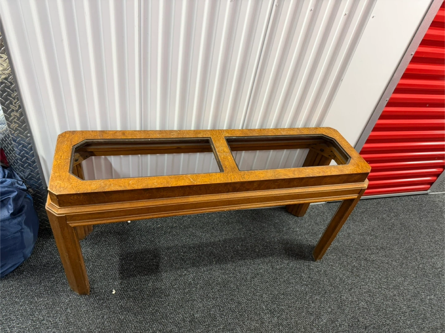 Vintage Wooden Coffee Table with Glass Top - photo 4