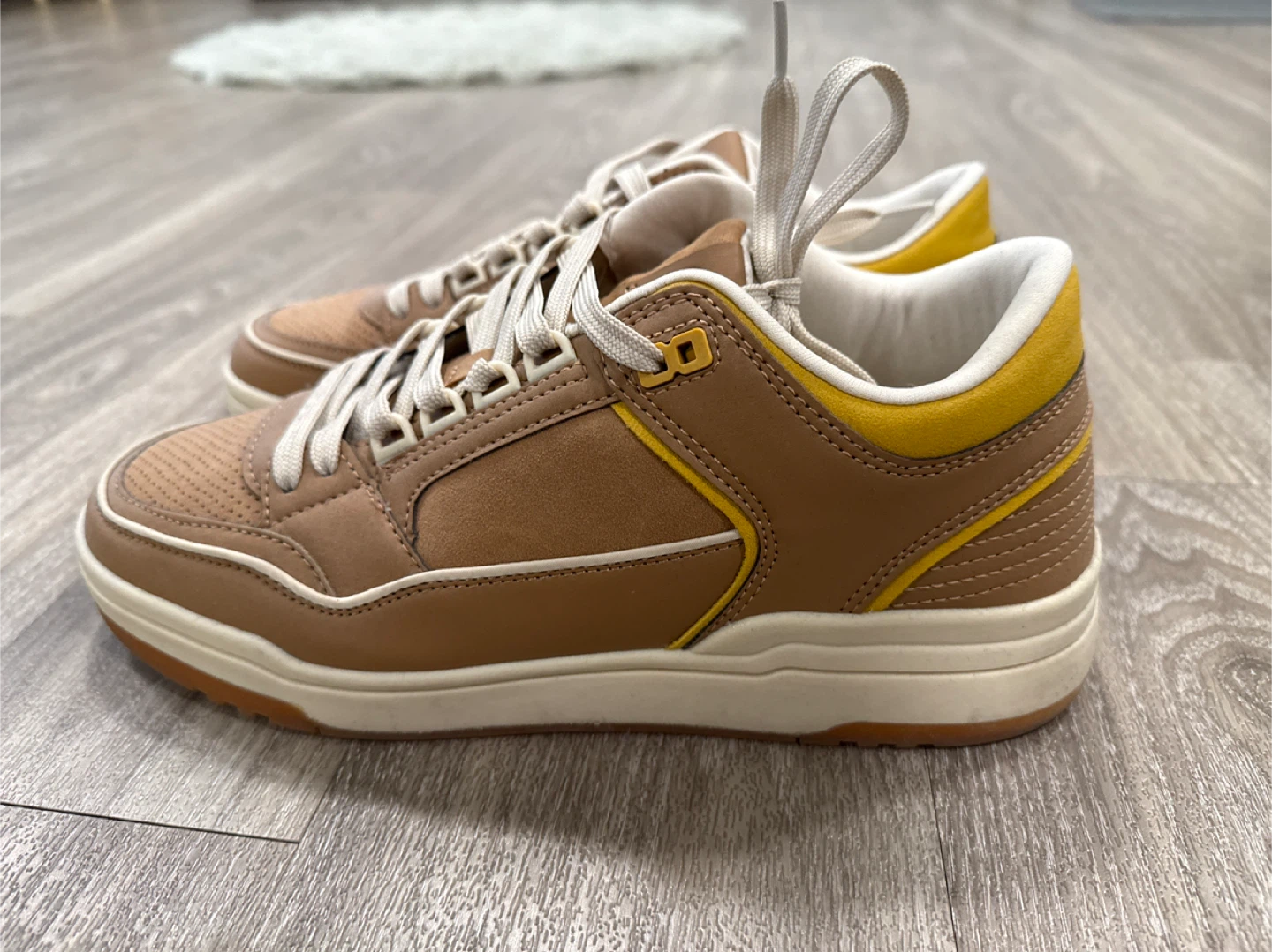 Outfitters Brown & Yellow Lace-Up Sneakers