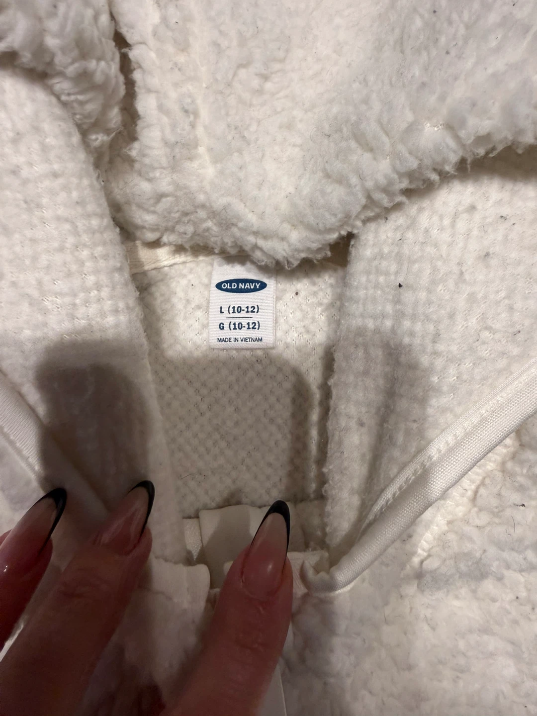 Old Navy Fleece Hoodie White Size L (10-12) - photo 2