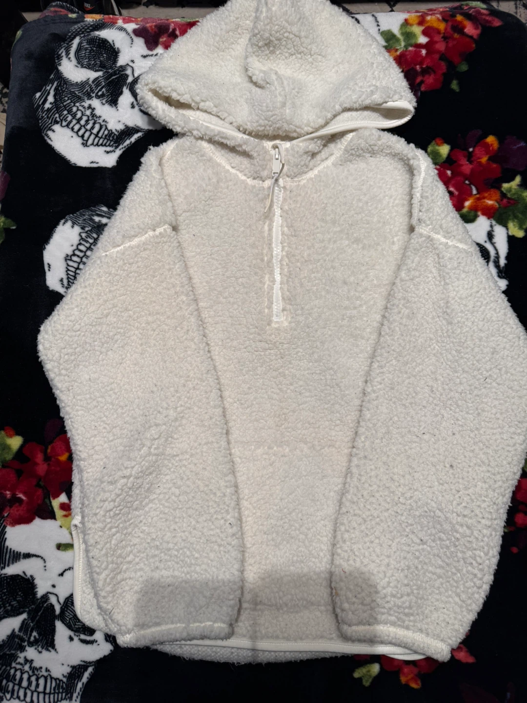 Old Navy Fleece Hoodie White Size L (10-12)