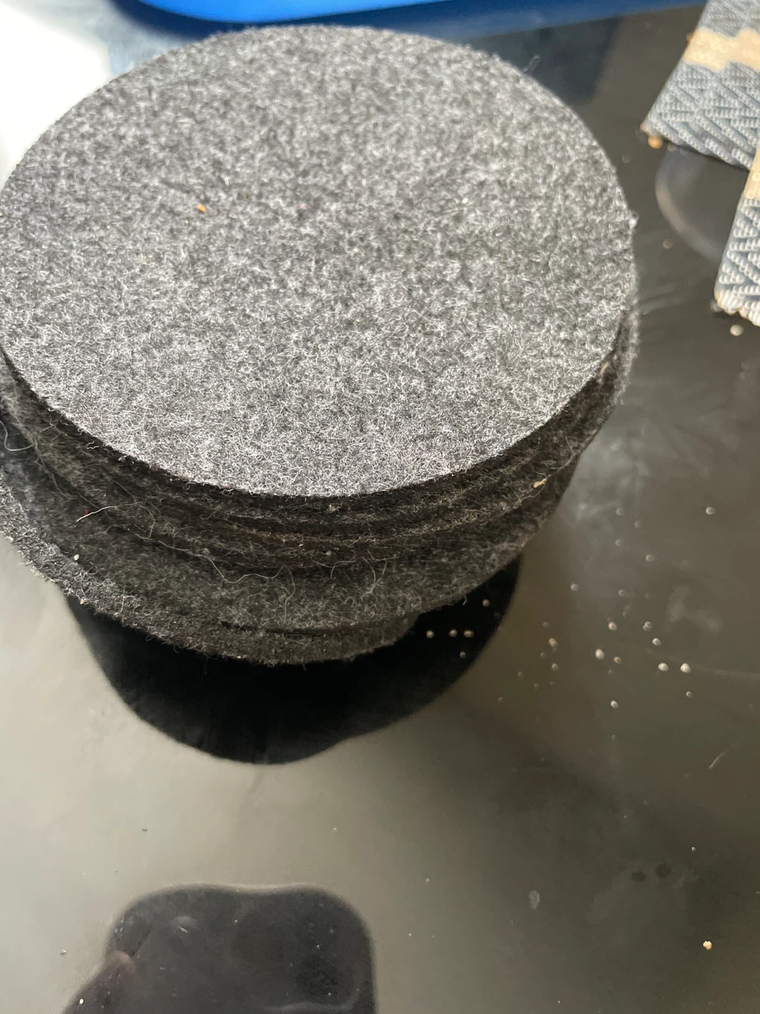 Round Grey Felt Coasters (Set of 8)