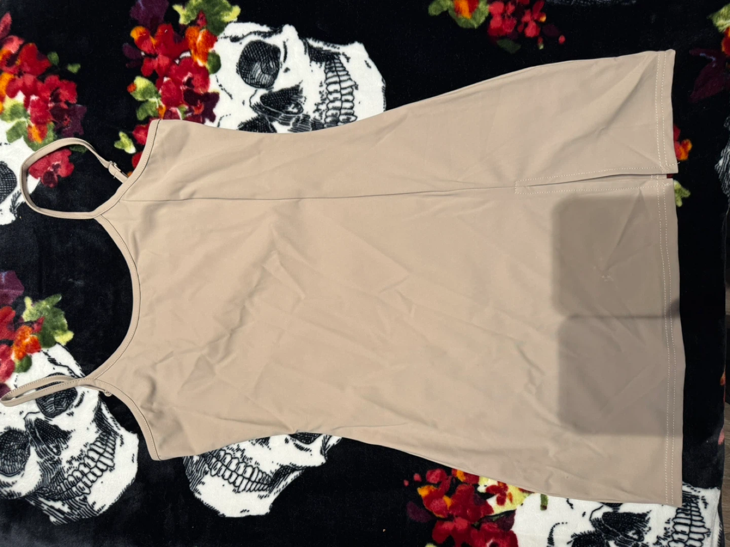 Beige Spaghetti Strap Dress