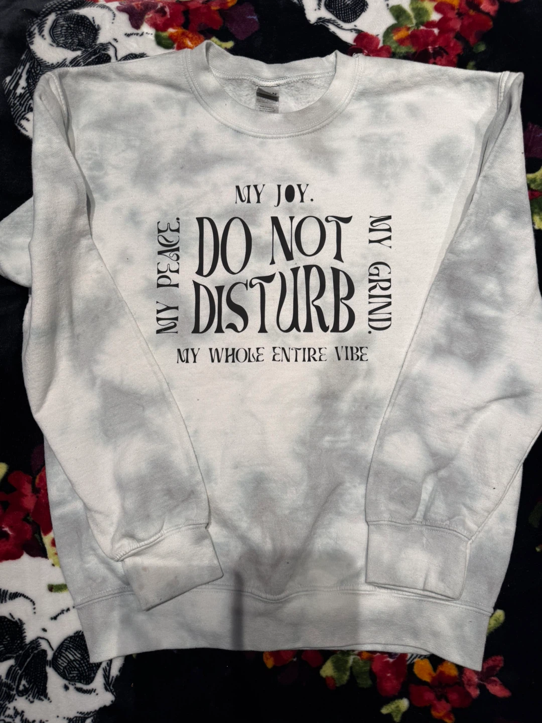 Gildan "Do Not Disturb" Tie-Dye Sweatshirt - Size Small