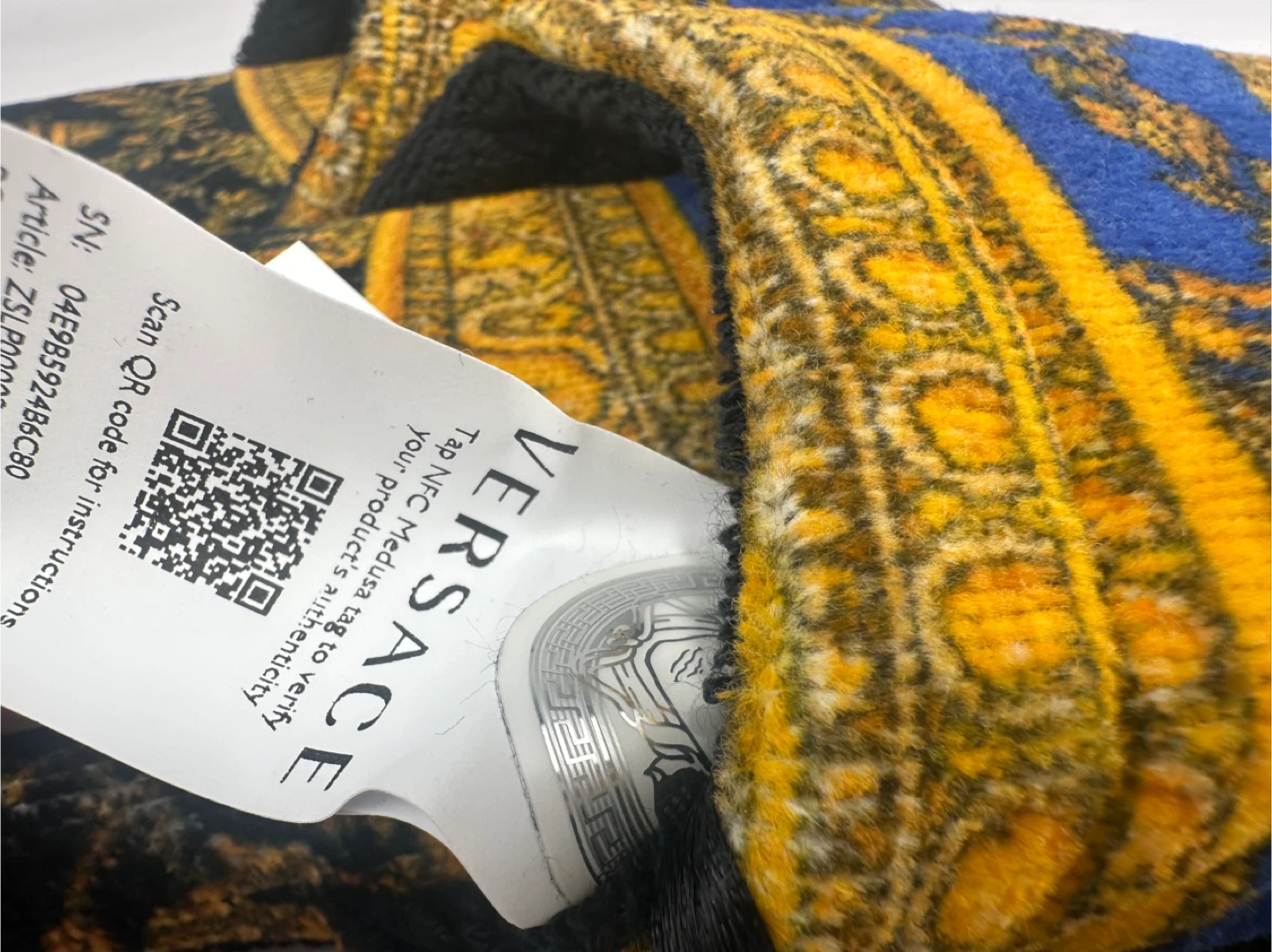 Versace Medusa Slippers - Blue/Gold Size M - photo 3
