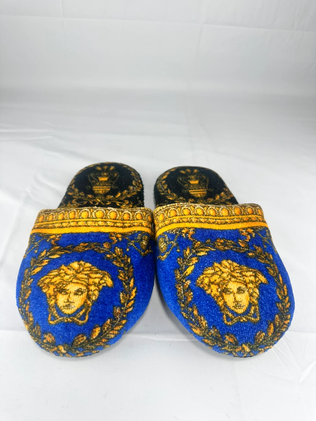 Versace Medusa Slippers - Blue/Gold Size M