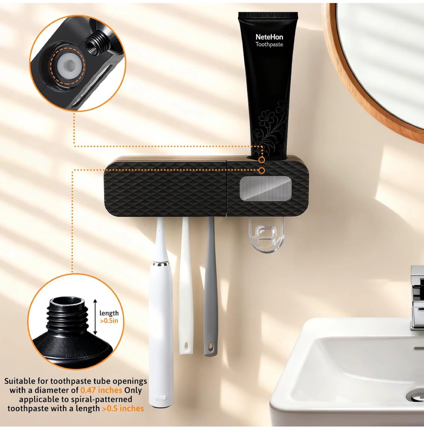 Smart Toothbrush Holder & Dispenser with UV Drying - photo 5