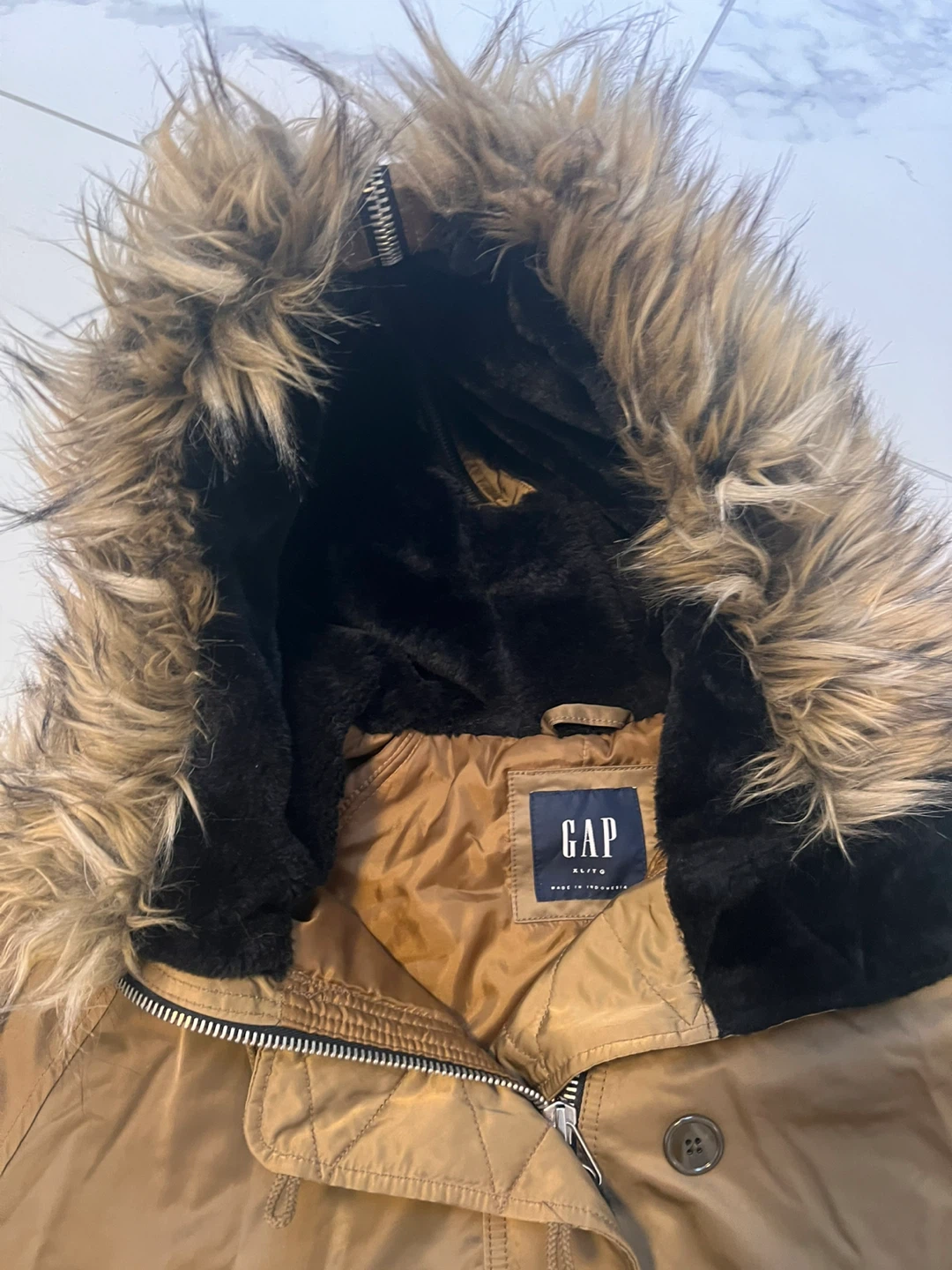 GAP Bomber Jacket with Fur Hood - photo 3