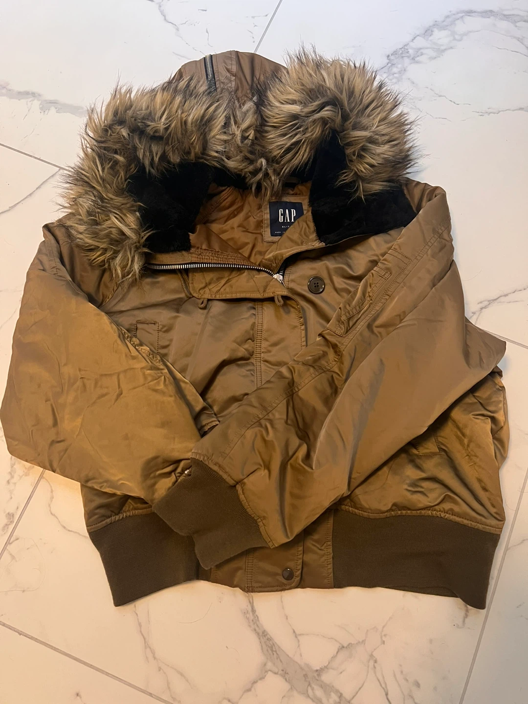 GAP Bomber Jacket with Fur Hood