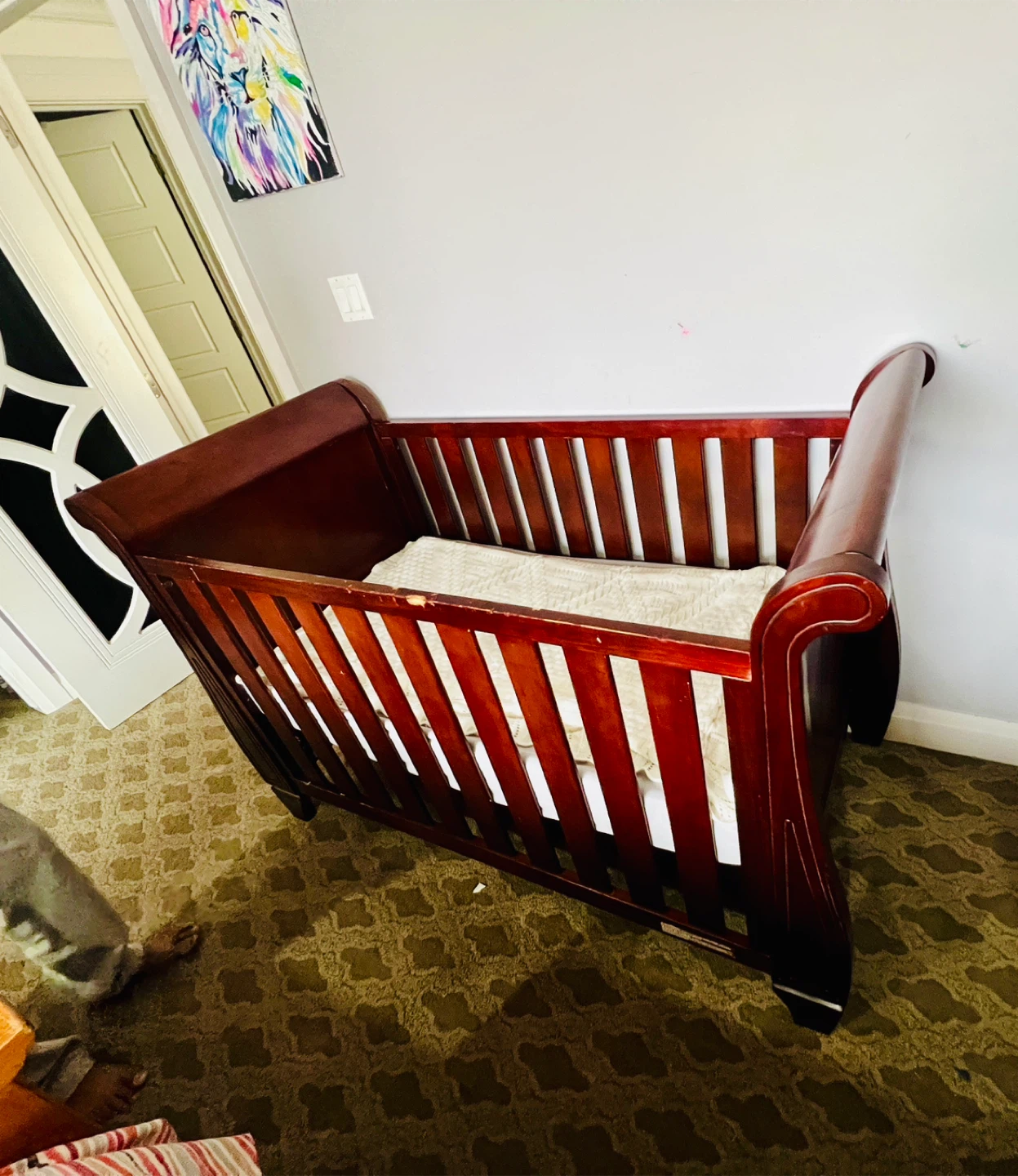 Dark Brown Wooden Baby Crib - photo 3