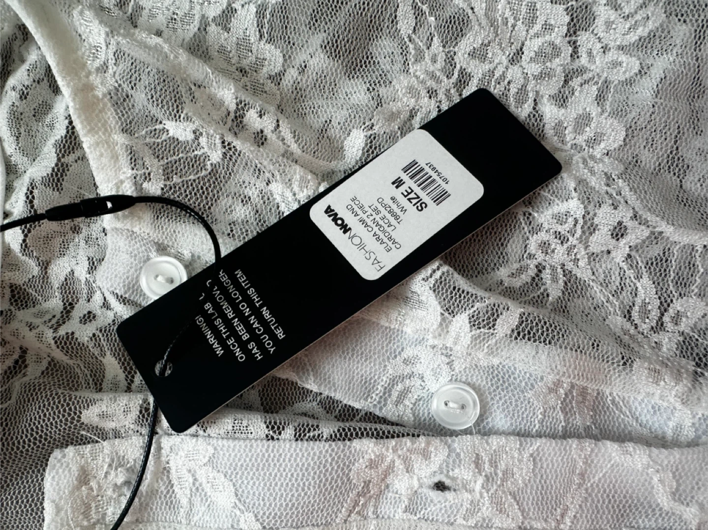 New Fashion Nova White Lace Button-Up Shirt Size M - photo 4