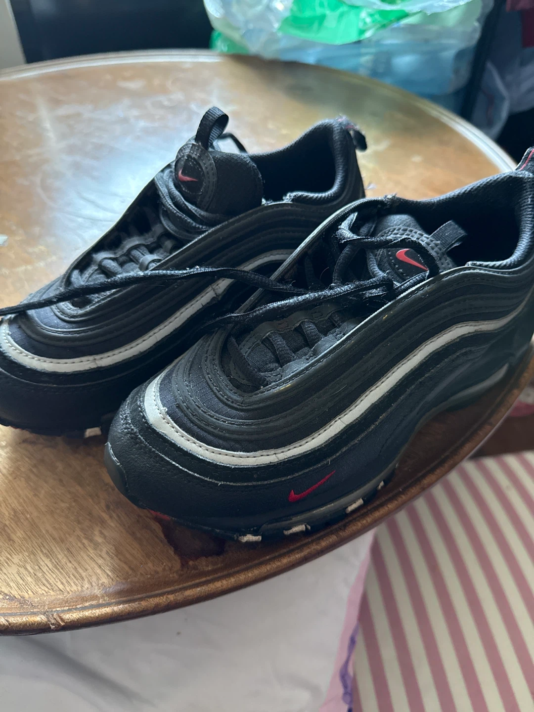 Nike Air Max 97 Youth Sneakers - Black/White - Size 4.5Y - photo 5