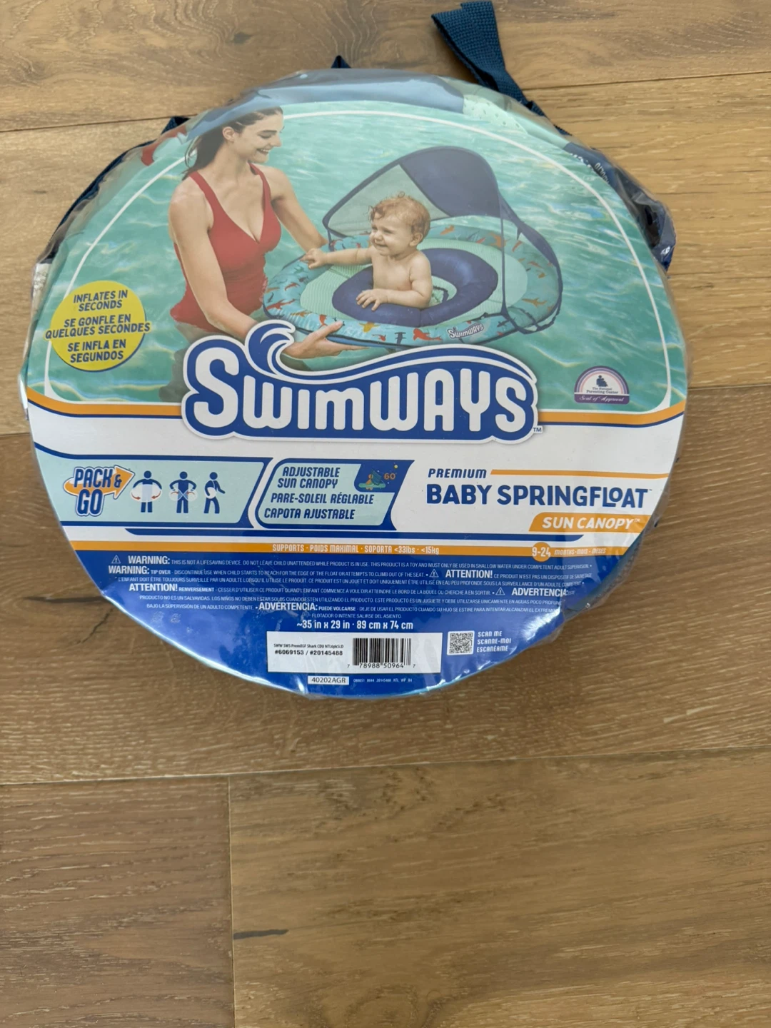 Swimways Baby Springfloat Sun Canopy Baby Float