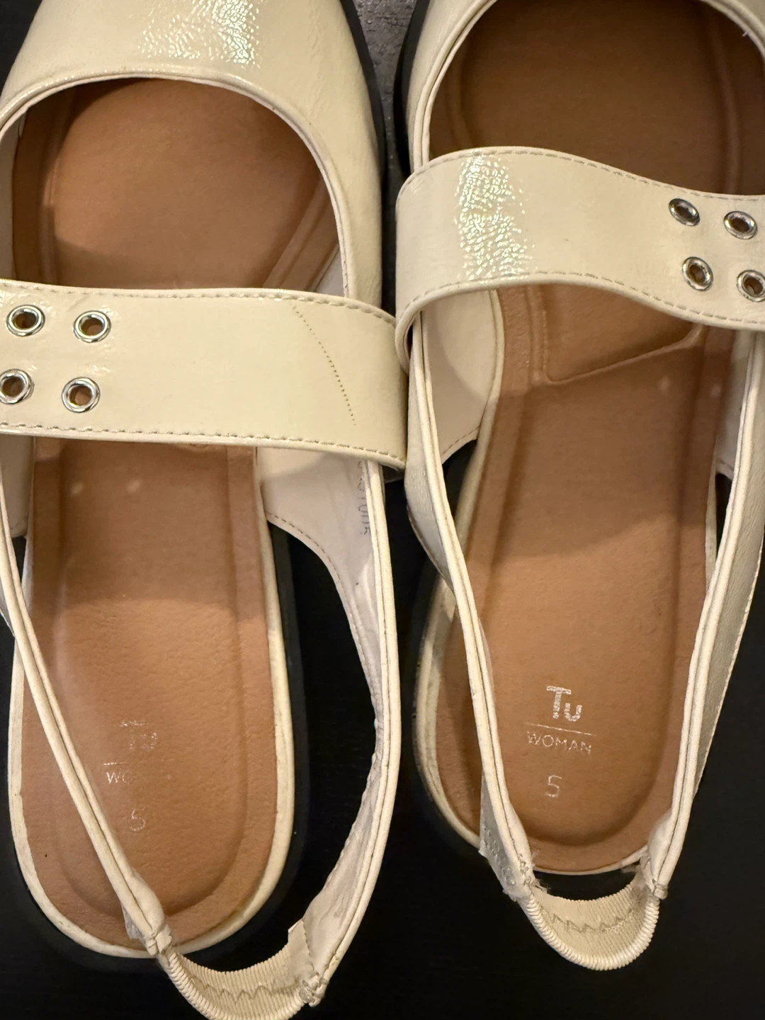 Tu Woman Cream Slingback Pointed Toe Flats Size 5 - photo 3