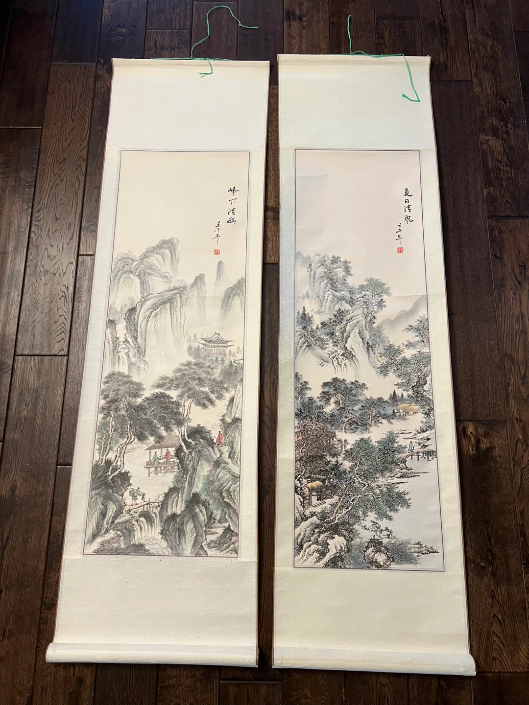 Two Vintage Chinese Landscape Scroll Paintings